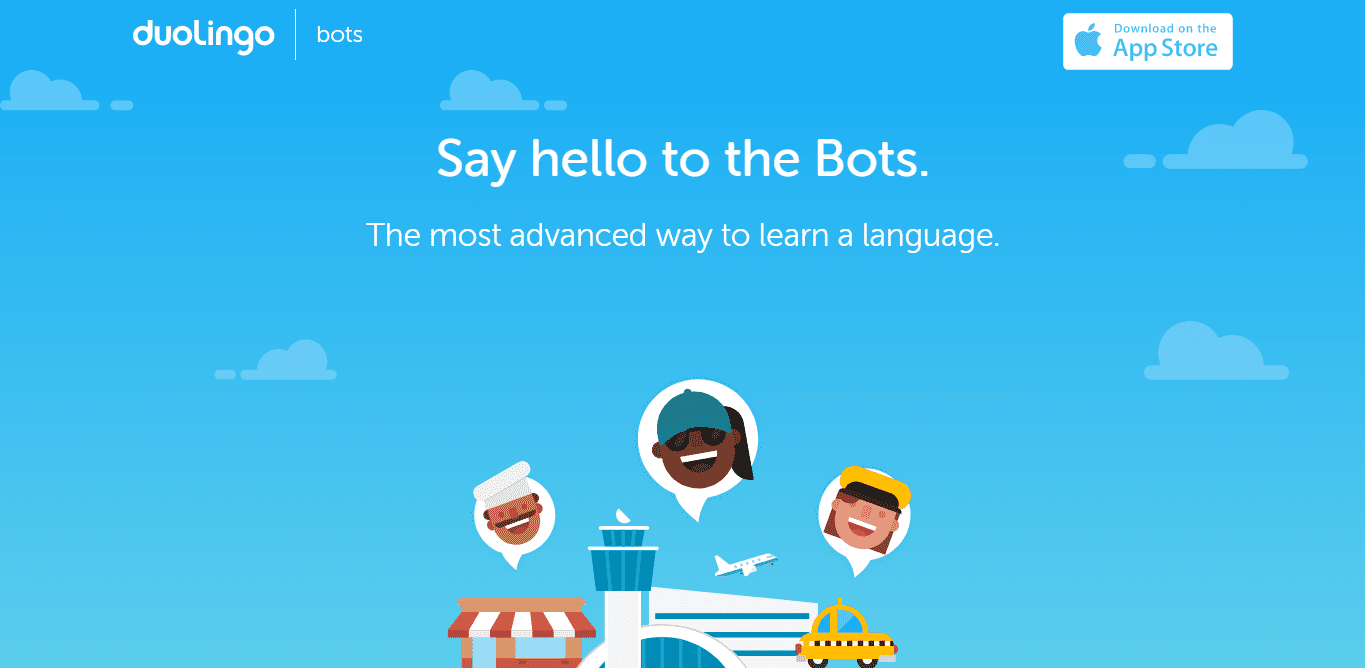 Duolingo chatbot integration answer to how to create a language learning app